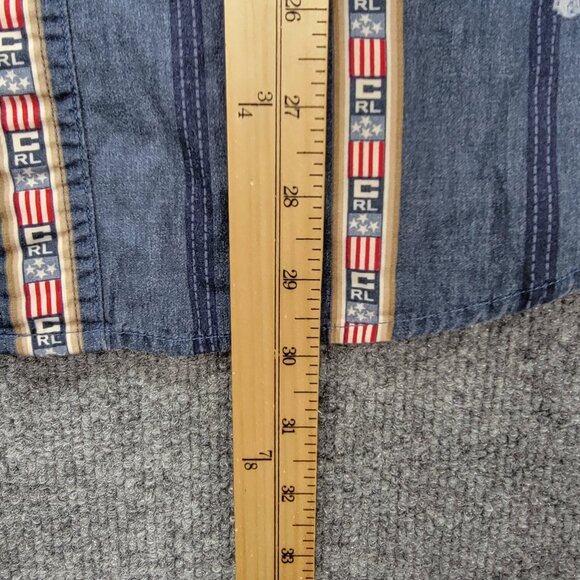 Chaps Ralph Lauren Shirt Mens Medium/Large Striped Vintage Button Up Long Sleeve - Picture 10 of 12